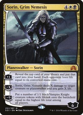 Sorin, Grim Nemesis card from Shadows over Innistrad