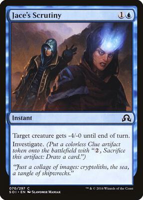 Jace's Scrutiny card from Shadows over Innistrad