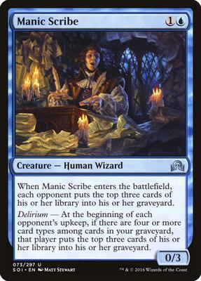 Manic Scribe card from Shadows over Innistrad