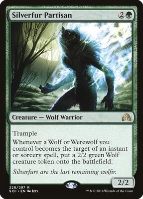Silverfur Partisan card from Shadows over Innistrad