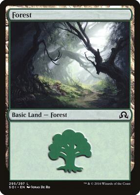 Forest (295) card from Shadows over Innistrad