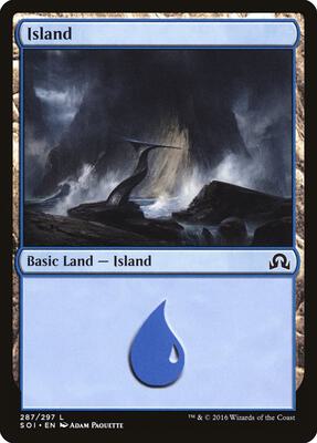 Island (287) card from Shadows over Innistrad