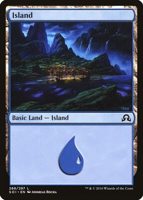 Island (288) card from Shadows over Innistrad