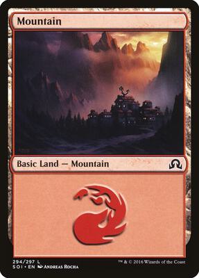 Mountain (294) card from Shadows over Innistrad