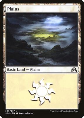 Plains (285) card from Shadows over Innistrad