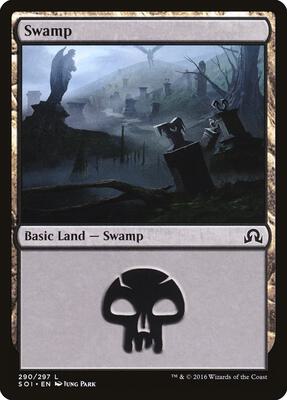 Swamp (290) card from Shadows over Innistrad