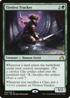 Tireless Tracker card from Shadows over Innistrad