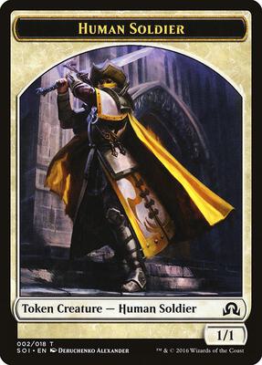 Human Soldier Token card from Shadows over Innistrad