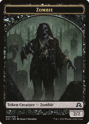 Zombie Token card from Shadows over Innistrad
