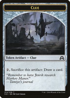 Clue Token (014) card from Shadows over Innistrad