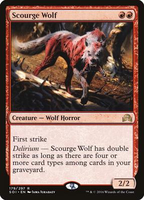 Scourge Wolf card from Shadows over Innistrad