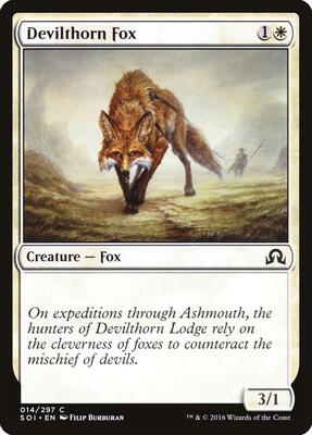 Devilthorn Fox card from Shadows over Innistrad