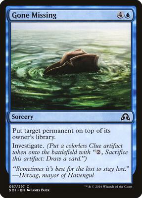 Gone Missing card from Shadows over Innistrad