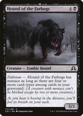 Hound of the Farbogs card from Shadows over Innistrad