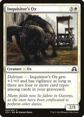 Inquisitor's Ox card from Shadows over Innistrad