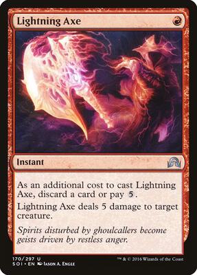 Lightning Axe card from Shadows over Innistrad