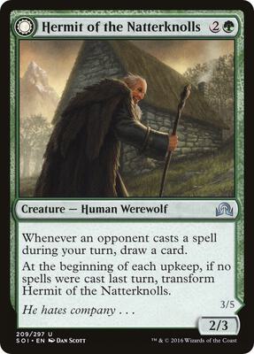 Hermit of the Natterknolls card from Shadows over Innistrad
