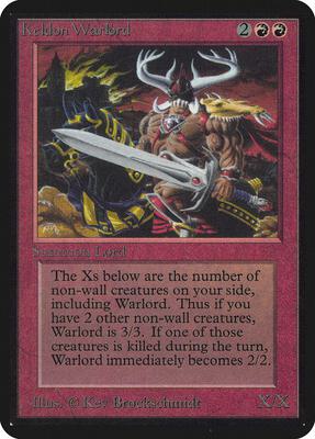 Keldon Warlord card from Alpha Edition