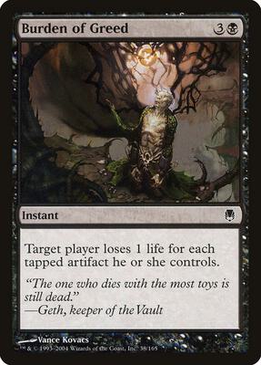 Burden of Greed card from Darksteel