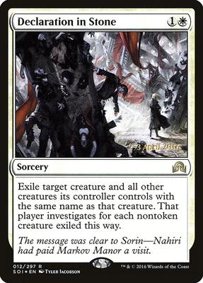 Declaration in Stone card from Prerelease Cards