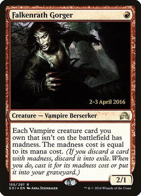 Falkenrath Gorger card from Prerelease Cards