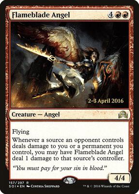Flameblade Angel card from Prerelease Cards