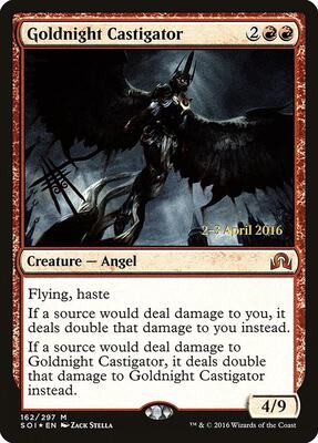Goldnight Castigator card from Prerelease Cards