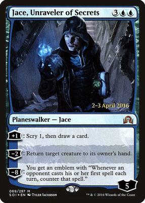 Jace, Unraveler of Secrets card from Prerelease Cards