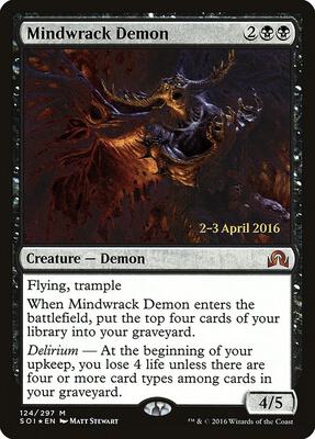 Mindwrack Demon card from Prerelease Cards