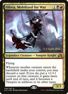 Olivia, Mobilized for War card from Prerelease Cards