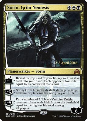 Sorin, Grim Nemesis card from Prerelease Cards