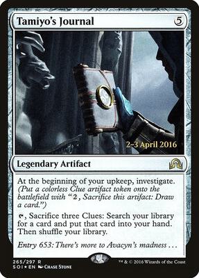 Tamiyo's Journal (Entry 653) card from Prerelease Cards
