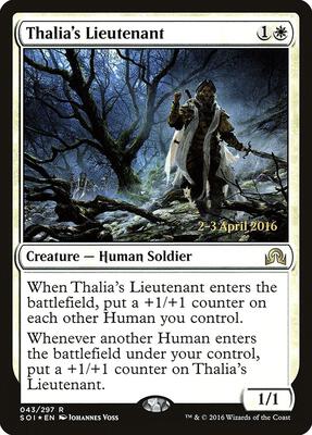 Thalia's Lieutenant card from Prerelease Cards