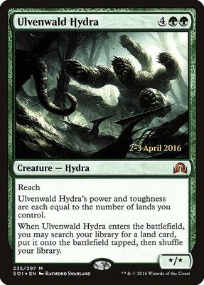 Ulvenwald Hydra card from Prerelease Cards