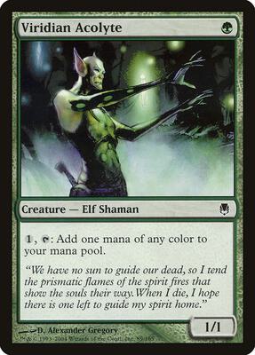 Viridian Acolyte card from Darksteel