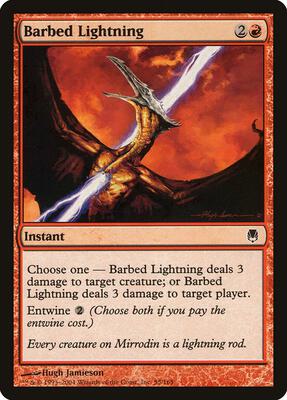 Barbed Lightning card from Darksteel