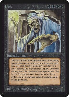 Lich card from Alpha Edition
