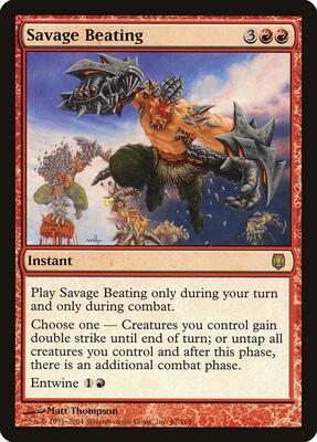 Savage Beating card from Darksteel