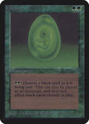 Lifeforce card from Alpha Edition