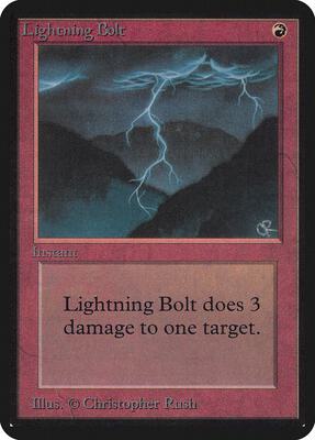 Lightning Bolt card from Alpha Edition