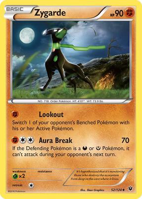 Zygarde (52) card from XY - Fates Collide