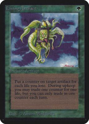 Living Artifact card from Alpha Edition