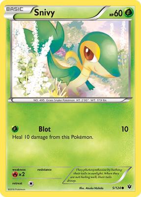 Snivy card from XY - Fates Collide