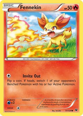 Fennekin (11) card from XY - Fates Collide