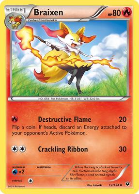 Braixen card from XY - Fates Collide