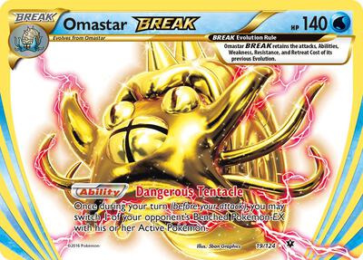 Omastar BREAK card from XY - Fates Collide