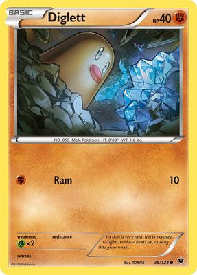 Diglett card from XY - Fates Collide