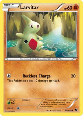 Larvitar (40) card from XY - Fates Collide