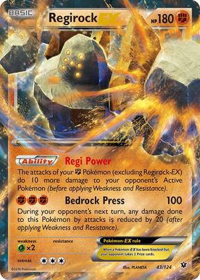 Regirock EX card from XY - Fates Collide