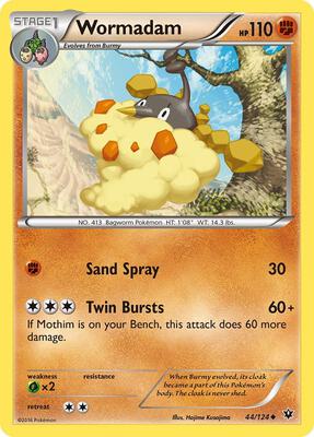 Wormadam (44) card from XY - Fates Collide